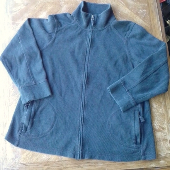 🍀EUC Black 100% Cotton Merona Full Zip Sweater Jacket!!!! - Picture 1 of 8